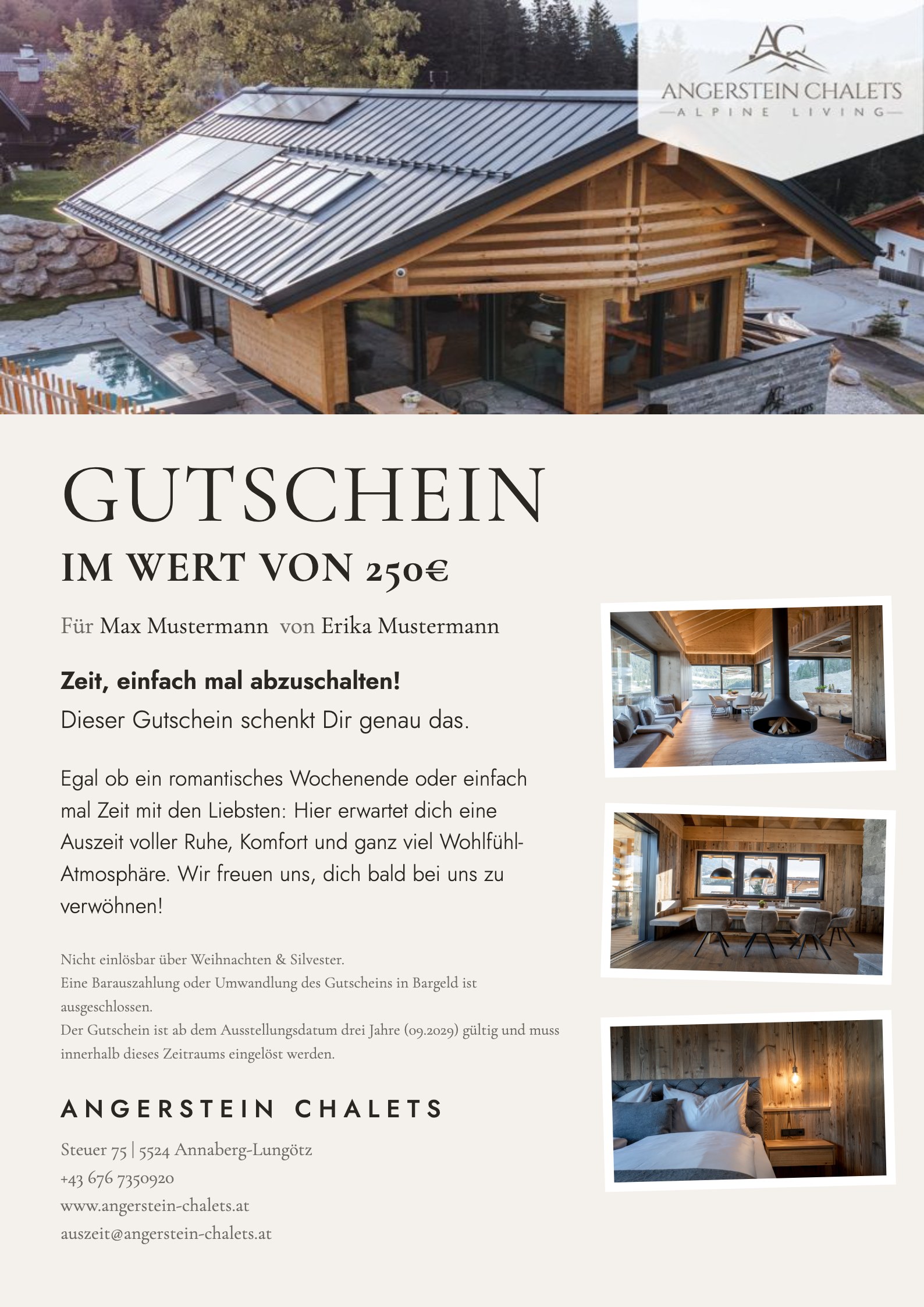 So sieht dein Angerstein Gutschein aus